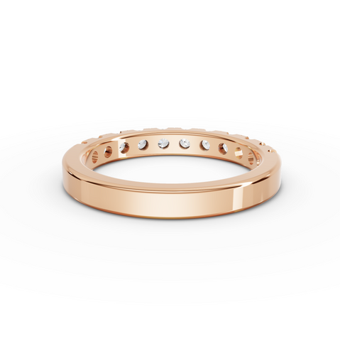 0.65 Ct Channel Set Round Lab Diamond Half Eternity Wedding Band