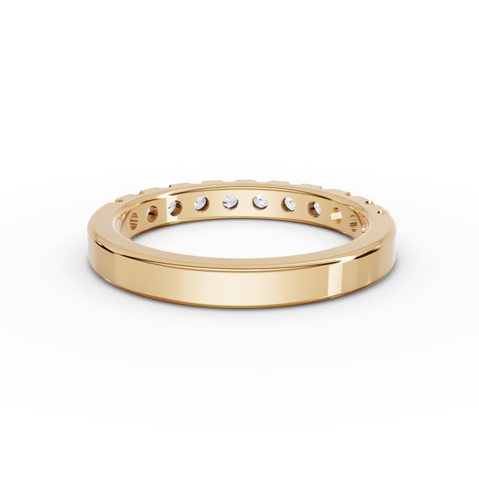 0.65 Ct Channel Set Round Lab Diamond Half Eternity Wedding Band