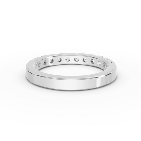 0.65 Ct Channel Set Round Lab Diamond Half Eternity Wedding Band