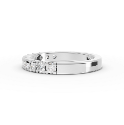 0.65 Ct Channel Set Round Lab Diamond Half Eternity Wedding Band
