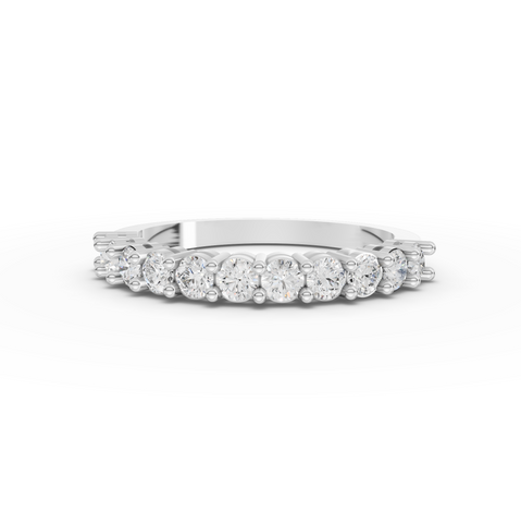 0.65 Ct Round Prong Set Lab Diamond Half Eternity Wedding Band