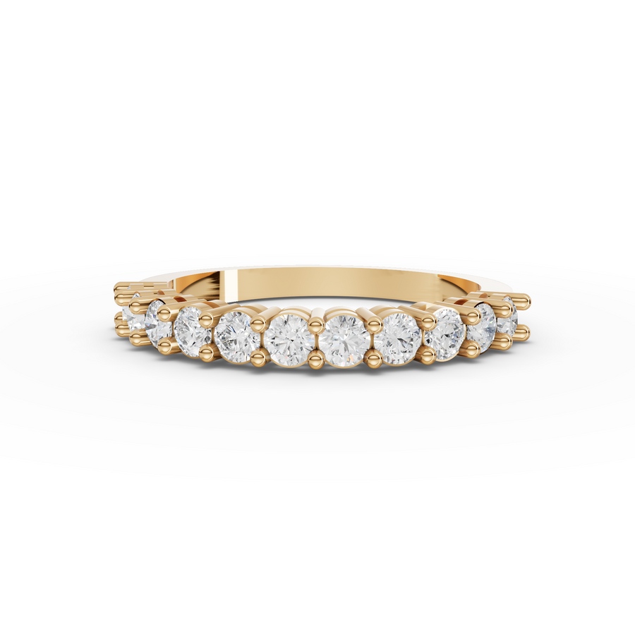 0.65 Ct Round Shared Prong Half Eternity Band