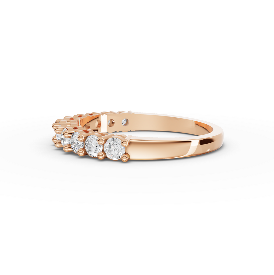 0.65 Ct Round Shared Prong Half Eternity Band
