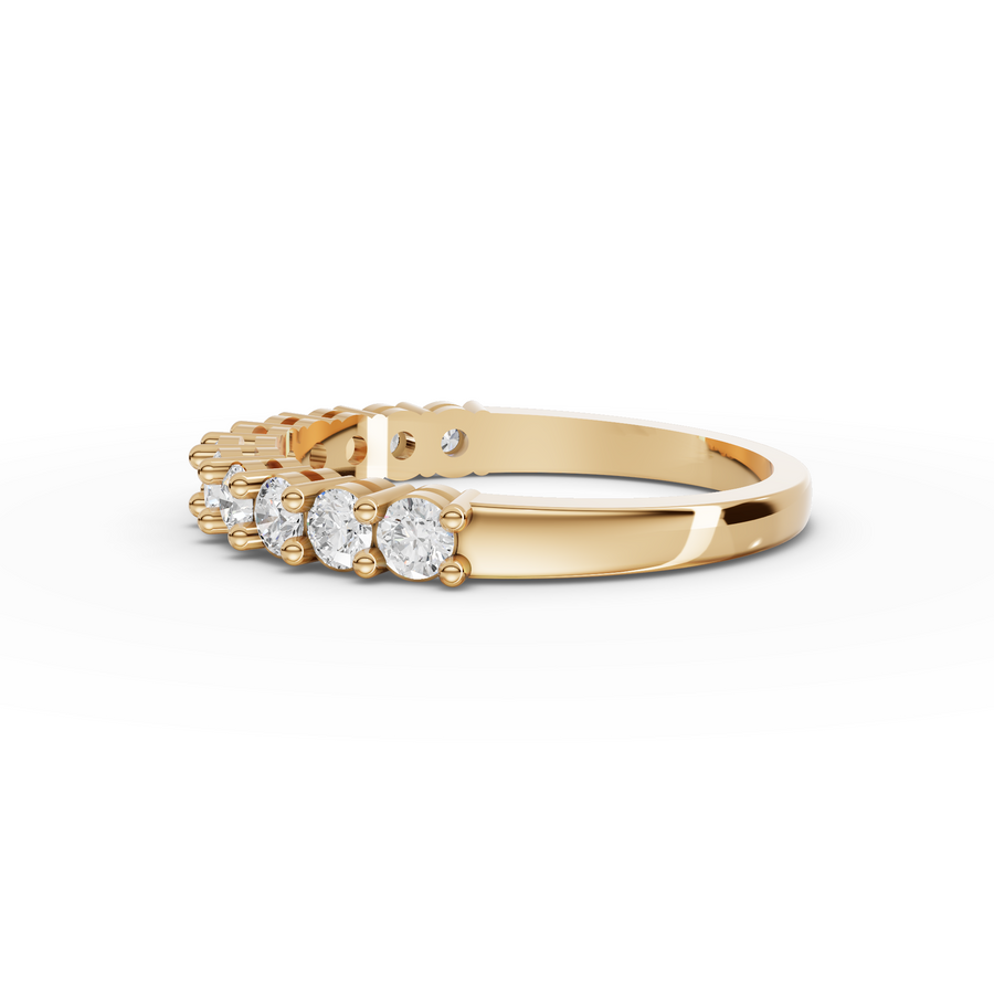 0.65 Ct Round Shared Prong Half Eternity Band