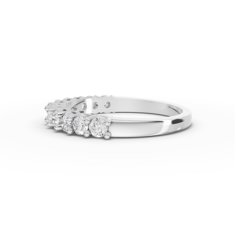 0.65 Ct Round Prong Set Lab Diamond Half Eternity Wedding Band