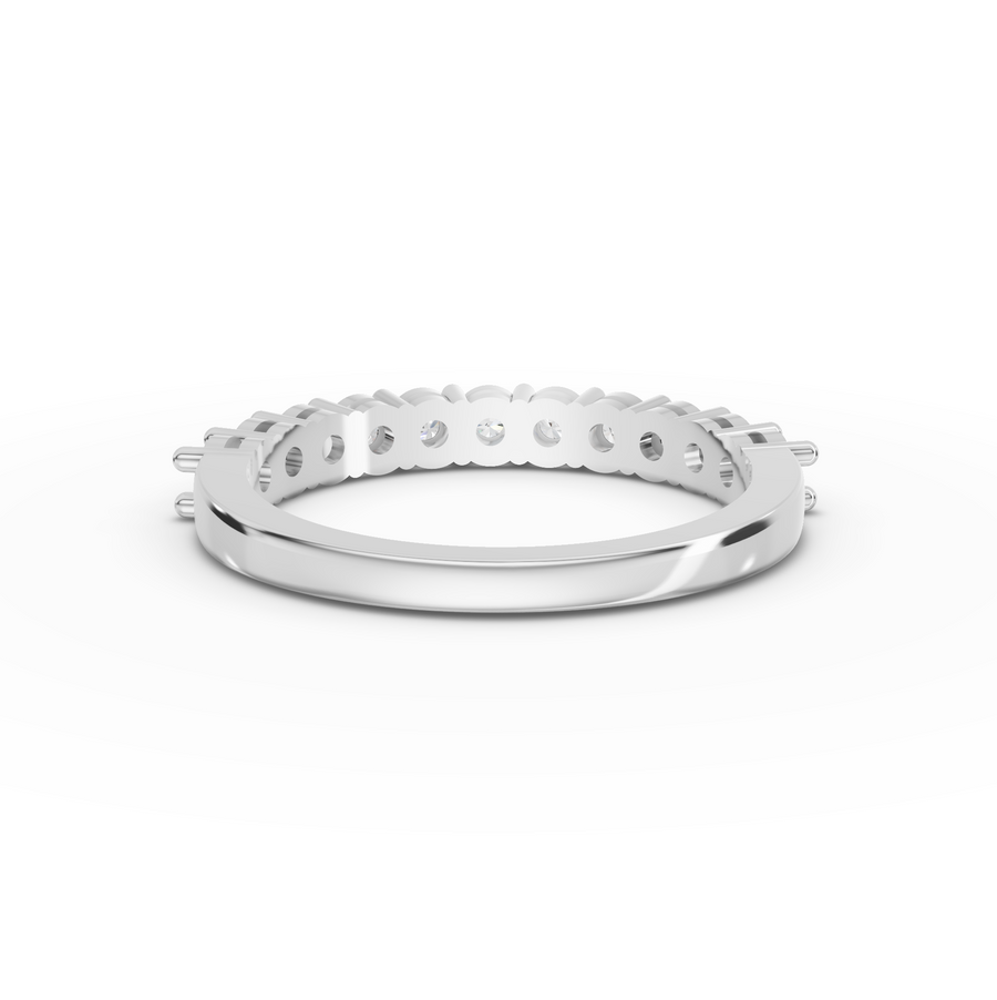 0.65 Ct Round Shared Prong Half Eternity Band