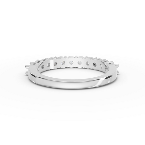 0.65 Ct Round Prong Set Lab Diamond Half Eternity Wedding Band