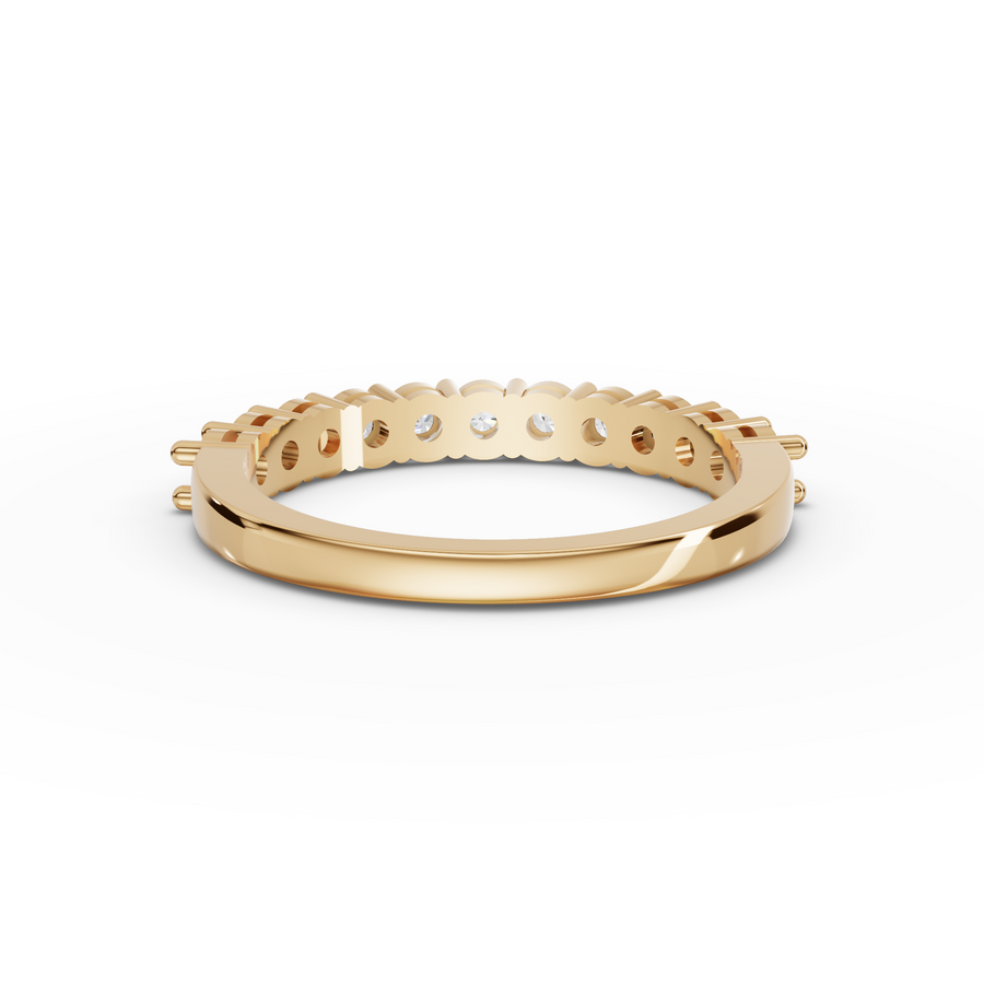 0.65 Ct Round Shared Prong Half Eternity Band
