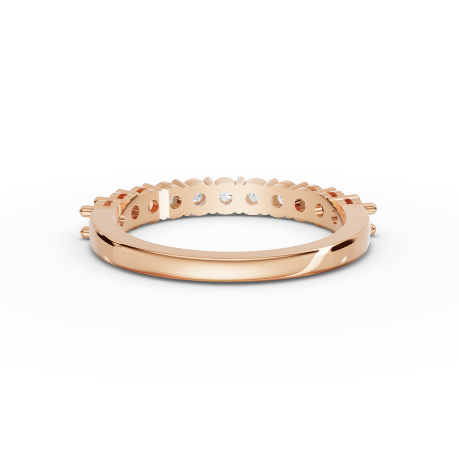 0.65 Ct Round Shared Prong Half Eternity Band