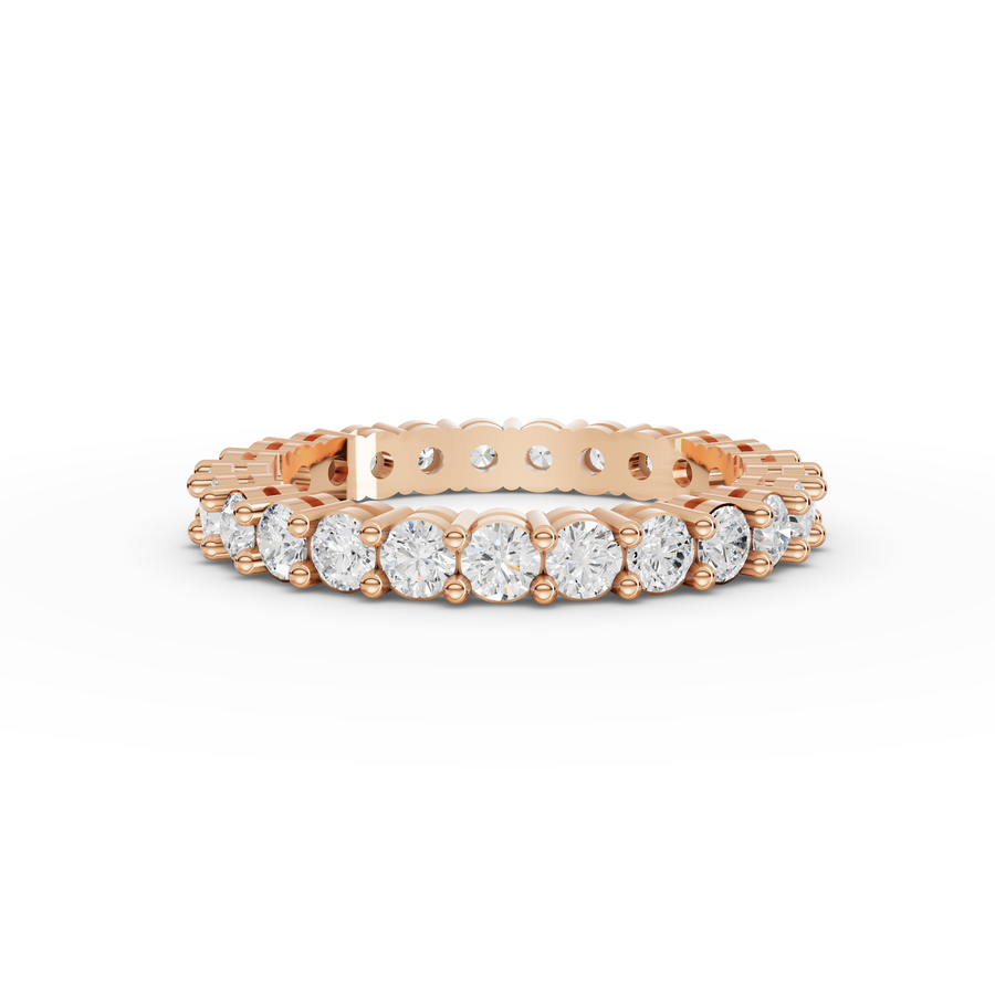 1.47 Ct Round Shared Prong Half Eternity Ring