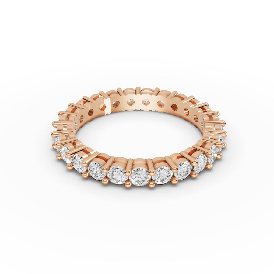 1.47 Ct Round Shared Prong Half Eternity Ring