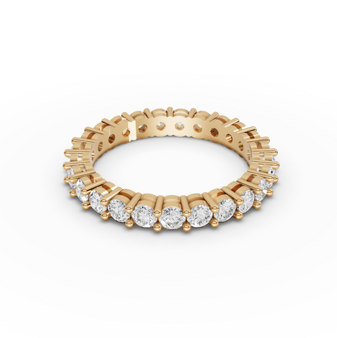 1.47 Ct Round Shared Prong Lab Diamond Half Eternity Ring