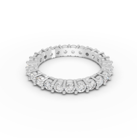 1.47 Ct Round Shared Prong Lab Diamond Half Eternity Ring