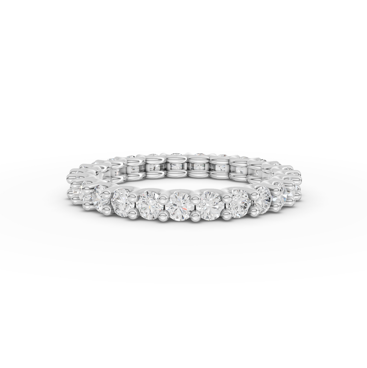 1.47 Ct Round Shared Prong Lab Diamond Full Eternity Ring