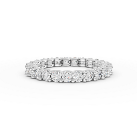 1.47 Ct Round Shared Prong Lab Diamond Full Eternity Ring