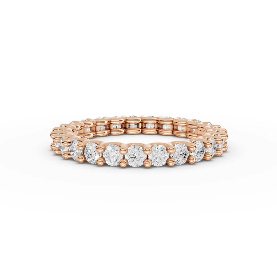 1.47 Ct Round Shared Prong Full Eternity Ring