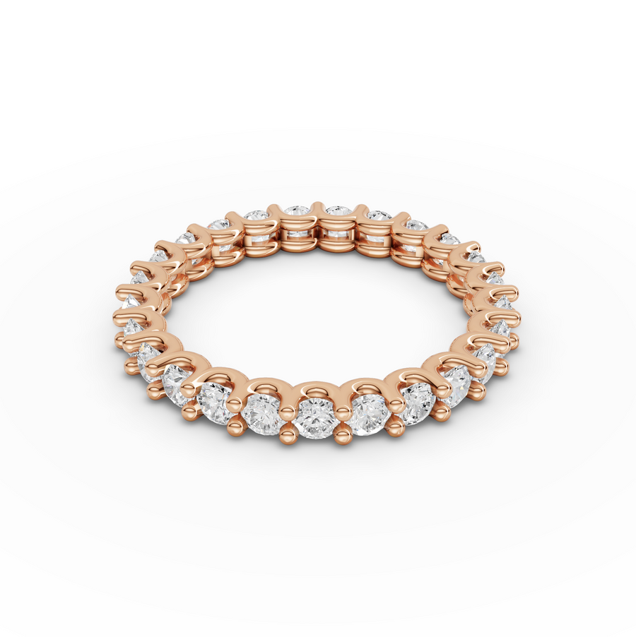 1.47 Ct Round Shared Prong Full Eternity Ring