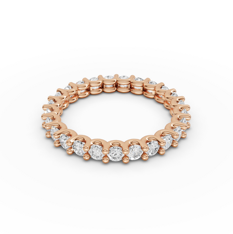 1.47 Ct Round Shared Prong Lab Diamond Full Eternity Ring