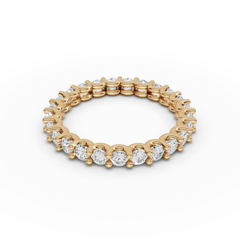 1.47 Ct Round Shared Prong Lab Diamond Full Eternity Ring