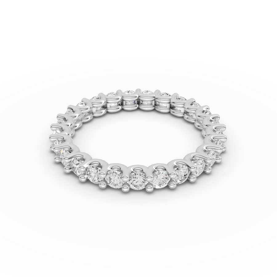 1.47 Ct Round Shared Prong Full Eternity Ring
