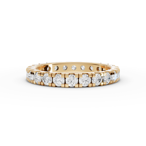 1.41 Ct Round Channel Set Lab Diamond Half Eternity Ring
