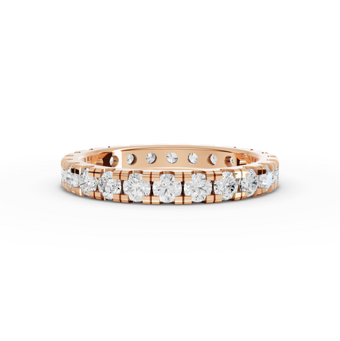 1.41 Ct Round Channel Set Lab Diamond Half Eternity Ring