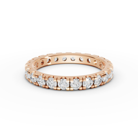 1.41 Ct Round Channel Set Lab Diamond Half Eternity Ring