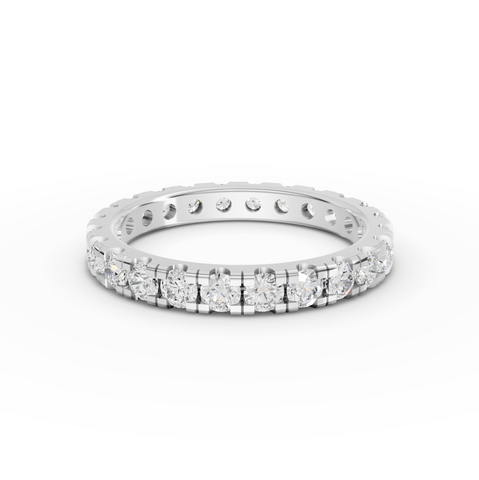 1.41 Ct Round Channel Set Lab Diamond Half Eternity Ring
