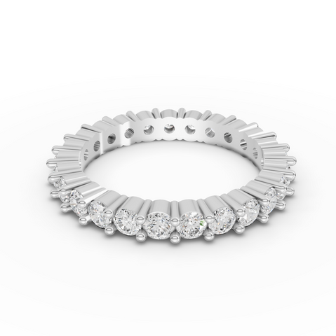 1.47 Ct Round Shared Prong Lab Diamond Full Eternity Ring