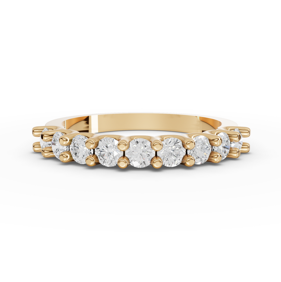 0.70 Ct Round U-Prong Half Eternity Ring