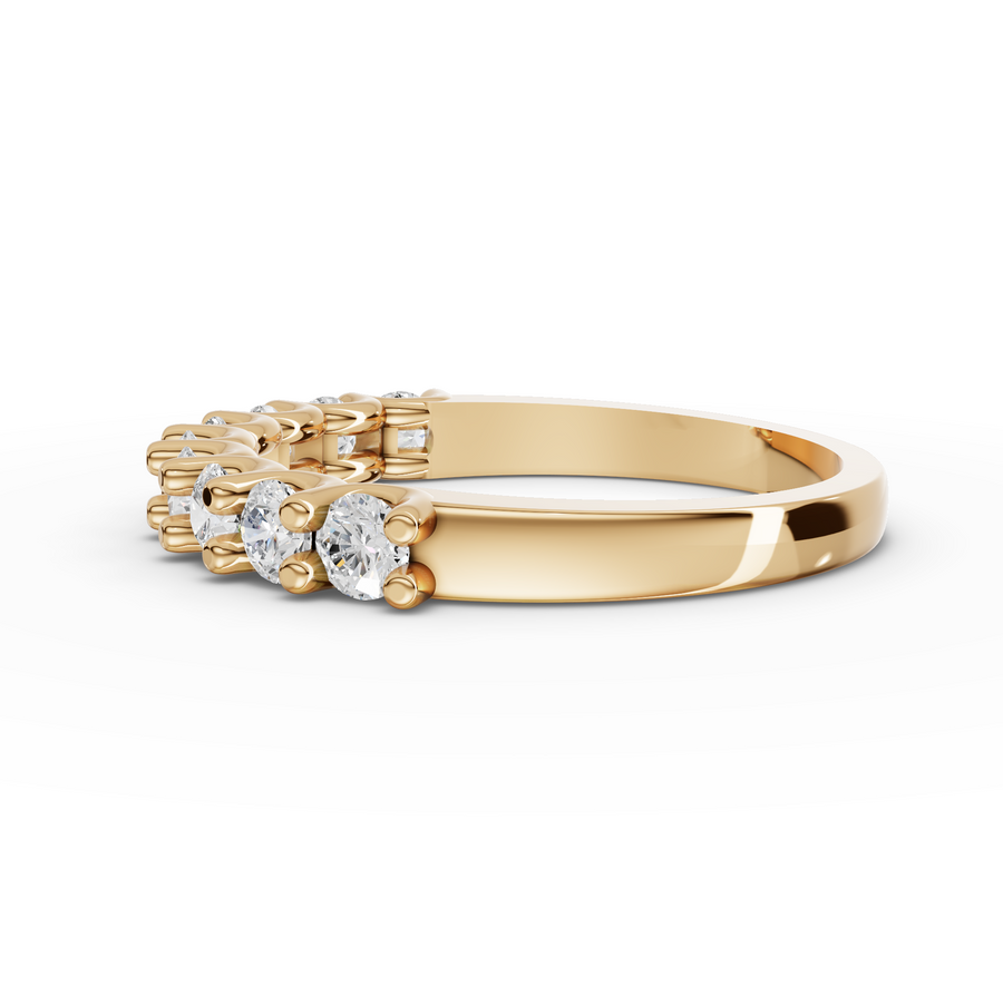 0.70 Ct Round U-Prong Half Eternity Ring