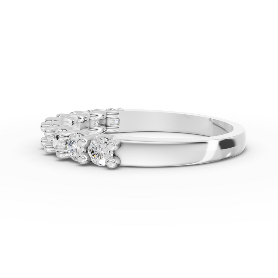 0.70 Ct Round U-Prong Half Eternity Ring