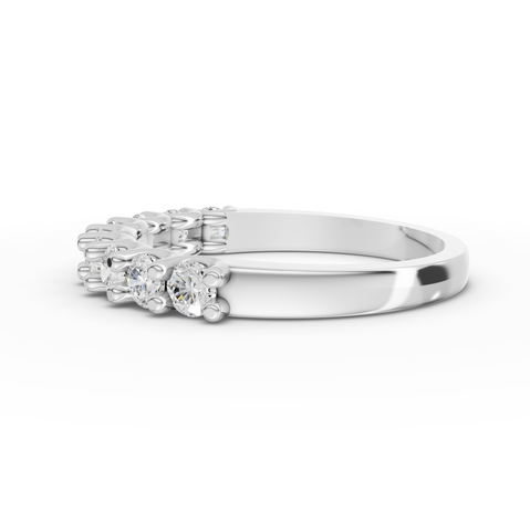 0.70 Ct Round U-Prong Half Eternity Ring