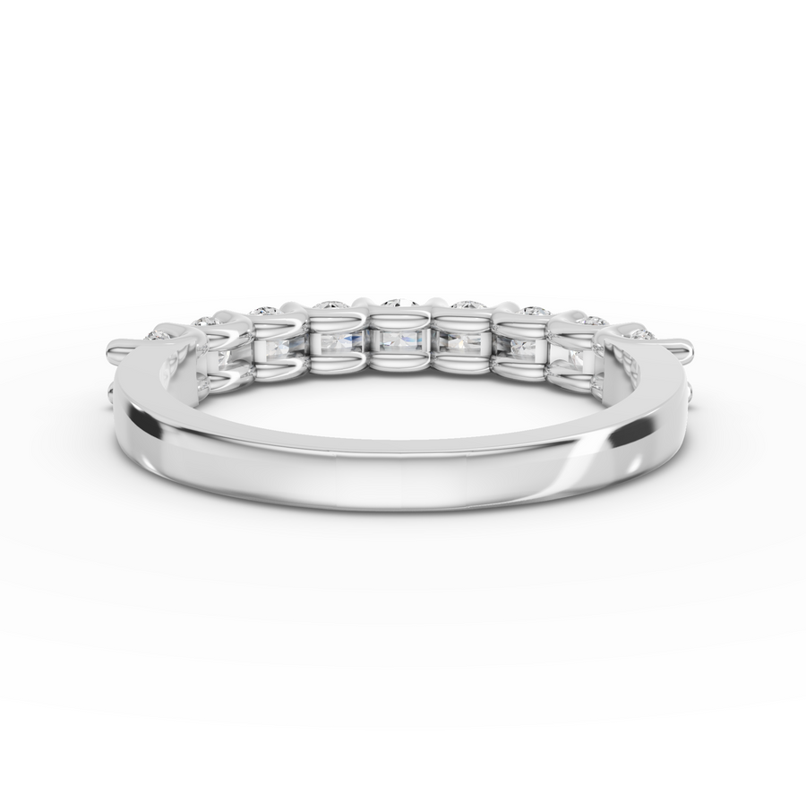 0.70 Ct Round U-Prong Half Eternity Ring