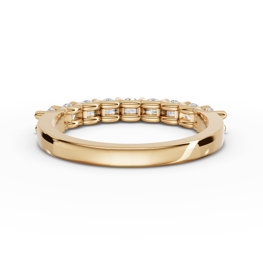 0.70 Ct Round U-Prong Half Eternity Ring