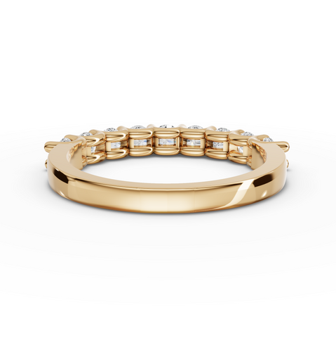0.70 Ct Round U-Prong Half Eternity Ring