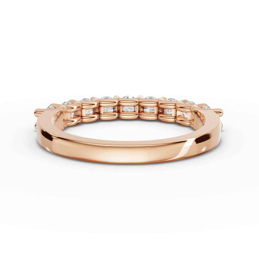 0.70 Ct Round U-Prong Half Eternity Ring