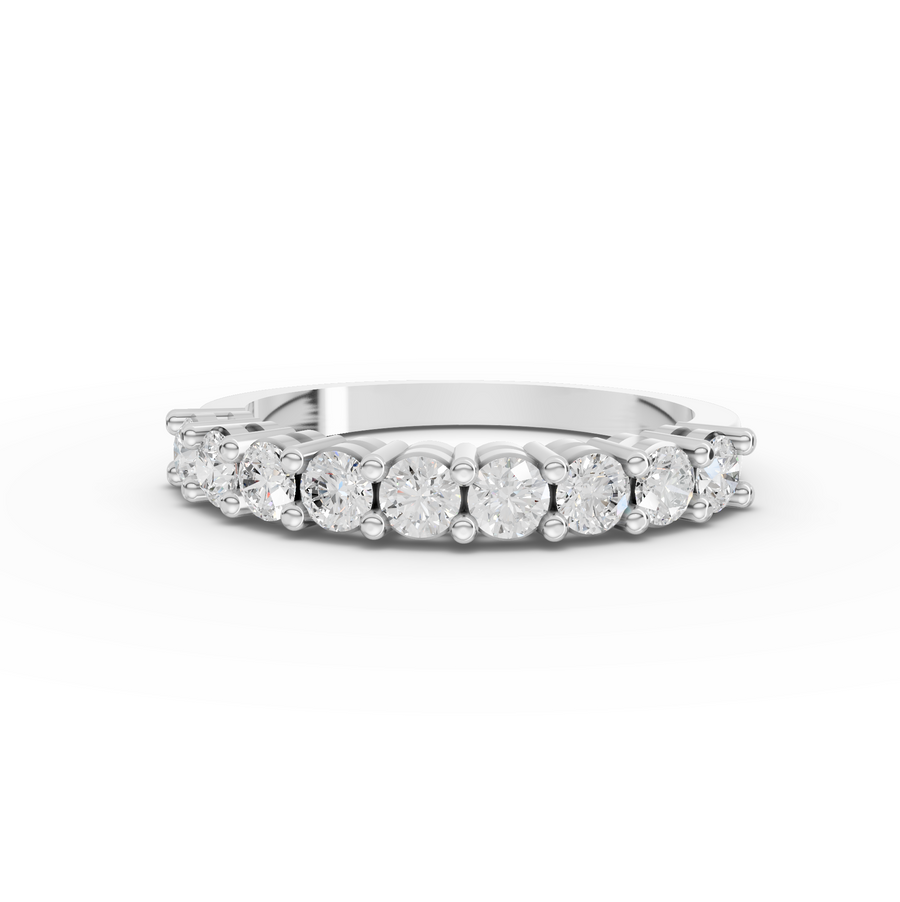 0.70 ct round lab diamond shared-prong full eternity ring with continuous band of round diamonds
