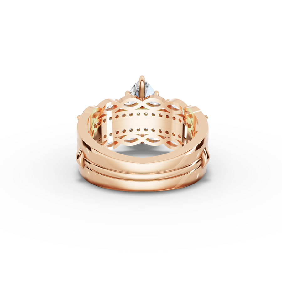 2.39 Ct Marquise Double Band Accent Ring 1.50 Ct Center