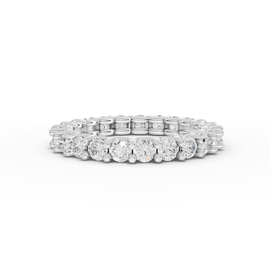 0.70 ct Valencia round lab grown diamond eternity band with full-circle round diamonds