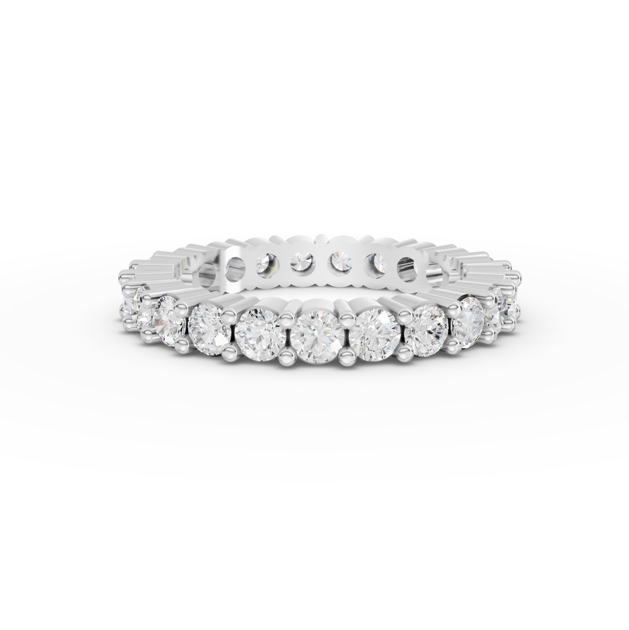 1.70 ct Celestia round lab grown diamond eternity band with full-circle round diamonds