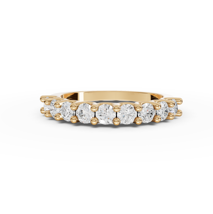 0.91 Ct Round U-Prong Half Eternity Band