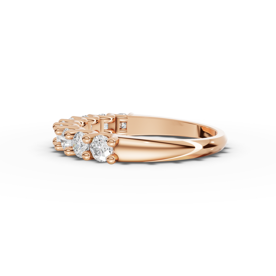 0.91 Ct Round U-Prong Half Eternity Band