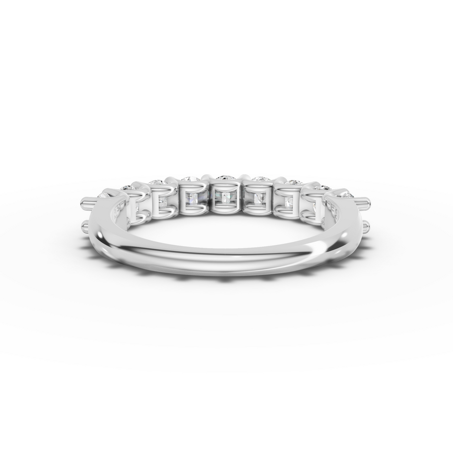 0.91 Ct Round U-Prong Half Eternity Band