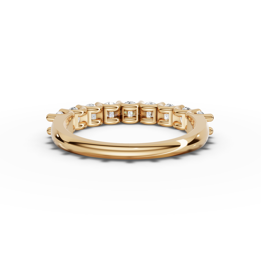 0.91 Ct Round U-Prong Half Eternity Band