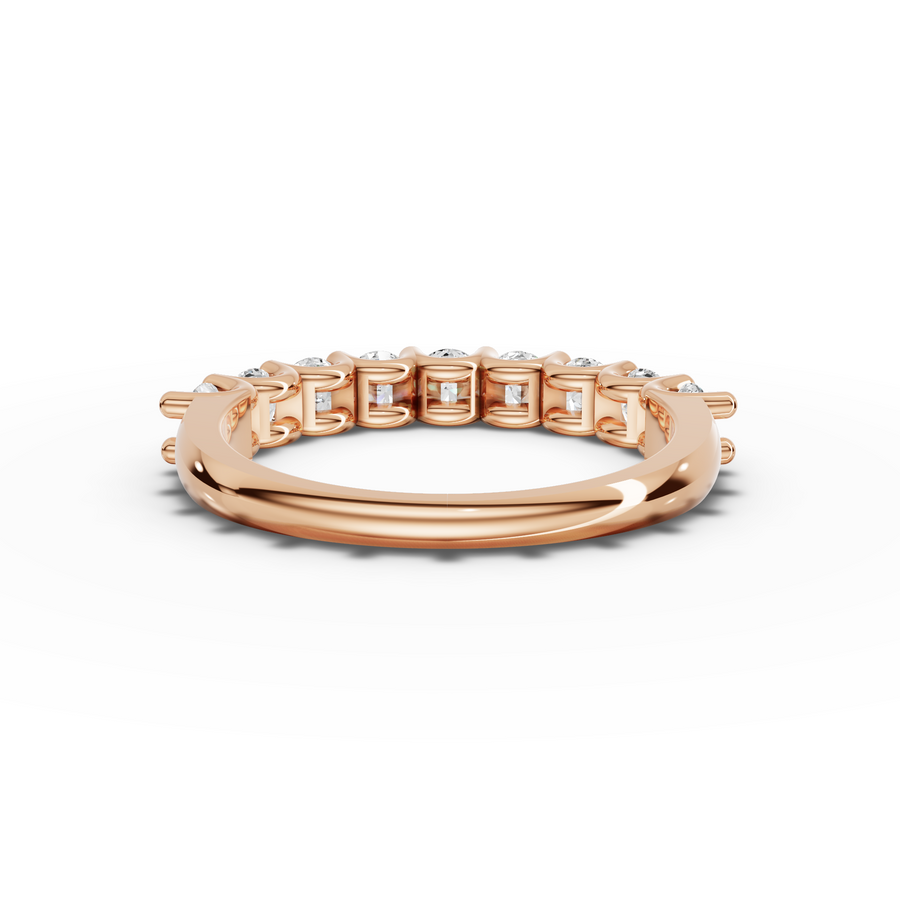 0.91 Ct Round U-Prong Half Eternity Band