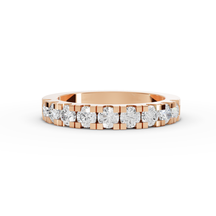 0.91 Ct Round Lab Diamond Half Eternity Band