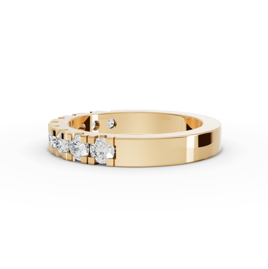 0.91 Ct Round Lab Diamond Half Eternity Band