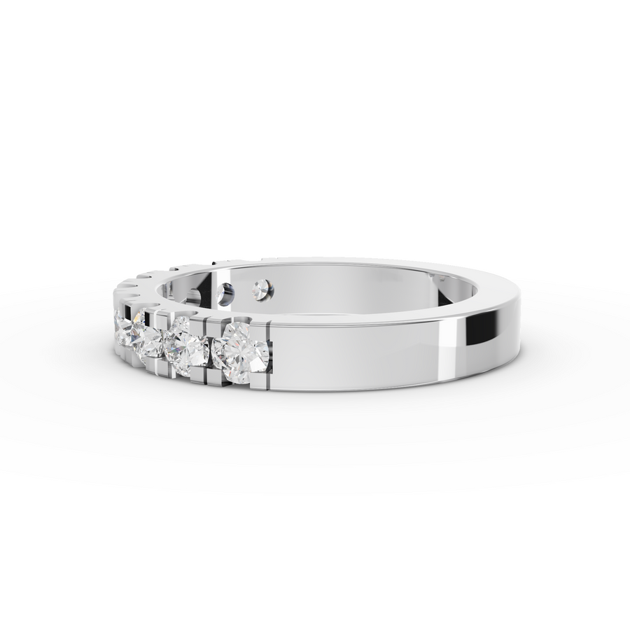 0.91 Ct Round Lab Diamond Half Eternity Band
