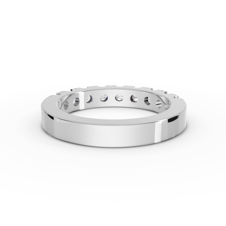 0.91 Ct Round Lab Diamond Half Eternity Band